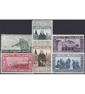 Italien Nr. 234-239 postfrisch 700. Todestag des heiligen Franziskus von 1926