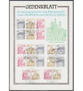 Berlin Zusammendrucke W61-W66 auf Gedenkblatt