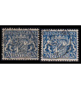 Bayern Dienstmarken Nr. 28 x + 28 y gestempelt