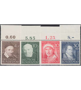 BRD Nr. 143-146 postfrisch  Wohlfahrtsmarken 1950  Oberrandsatz