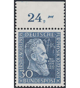 BRD Nr. 147 postfrisch  Wilhelm Rntgen  Oberrandmarke