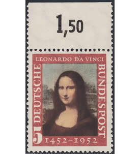 BRD Nr. 148 postfrisch  Mona Lisa Gioconda  Oberrandmarke