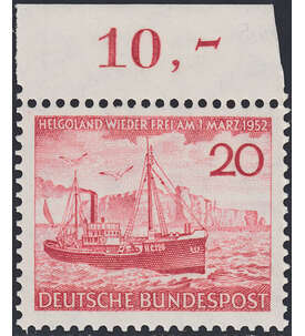 BRD Nr. 152 postfrisch  Insel Helgoland  Oberrandmarke