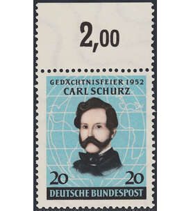 BRD Nr. 155 postfrisch  Carl Schurz  Oberrandmarke