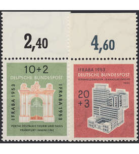 BRD Nr. 171-172 postfrisch Briefmarkenausstellung 1953 Oberrandsatz