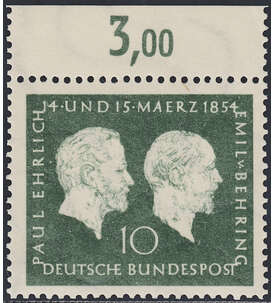 BRD Nr. 197 postfrisch  Ehrlich / Behring  Oberrandmarke