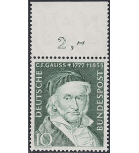 BRD Nr. 204 postfrisch  Carl Friedrich Gau  Oberrandmarke