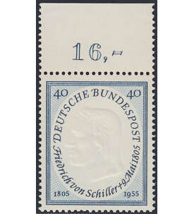 BRD Nr. 210 postfrisch  Friedrich von Schiller  Oberrandmarke