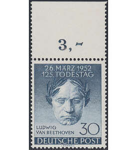 Berlin Nr. 87 postfrisch  Ludwig van Beethoben 1952  Oberrandmarke