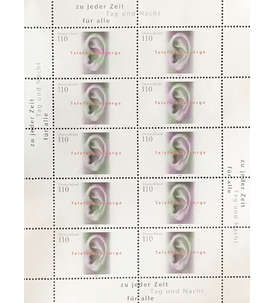 BRD Bund Nr. 2021 postfrisch ** Kleinbogen Telefonseelsorge 1998