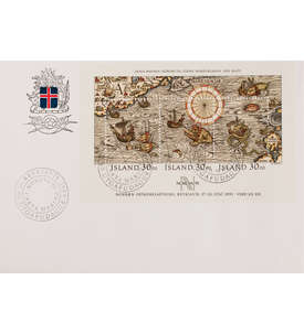 Island Block 10 Ersttagsbrief Briefmarkenausstellung NORDIA 1991