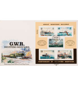 Guernsey Block 5 FDC Ersttagsbrief Schiffe