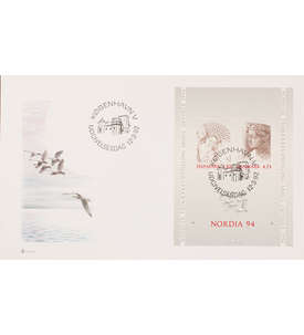 Dnemark Block 8 Ersttagsbrief Briefmarkenausstellung NORDIA 1994