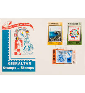 Gibraltar Nr. 364-366 FDC Ersttagsbrief Briefmarkenausstellung/Marke auf Marke