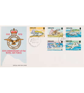 Gibraltar Nr. 378-382 FDC Ersttagsbrief Flugzeuge