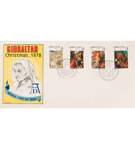 Gibraltar Nr. 383-386 FDC Ersttagsbrief Weihnachten