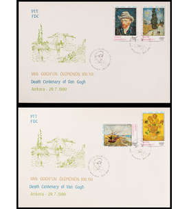 Trkei Nr. 2900-2903 FDC Ersttagsbrief van Gogh 2 Briefe Gemlde