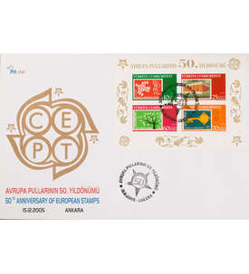 Trkei Block 59 FDC Ersttagsbrief 50 Jahre CEPT Marke auf Marke