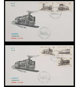 Trkei Nr. 2814-2818 FDC Ersttagsbrief Lokomotiven  2 Briefe