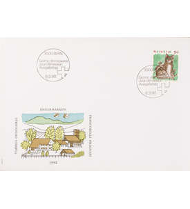 Schweiz Nr. 1414 FDC Ersttagsbrief Katze