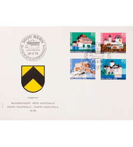 Schweiz Nr. 1075-1078 FDC Ersttagsbrief Pro Patria 1976 Schlsser