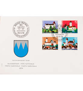 Schweiz Nr. 1156-1159 FDC Ersttagsbrief Pro Patria 1979 Schlsser