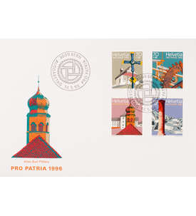 Schweiz Nr. 1577-1580 FDC Ersttagsbrief Pro Patria 1996 Kulturgter/Landschaften