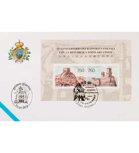 San Marino Block 20 FDC Ersttagsbrief China