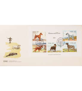 Irland Block 4 FDC Ersttagsbrief Hunde