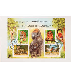 Irland Block 29 II FDC Ersttagsbrief Tiere Briefmarkenausstellung
