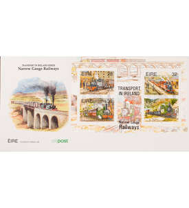 Irland Block 15 FDC Ersttagsbrief Eisenbahn