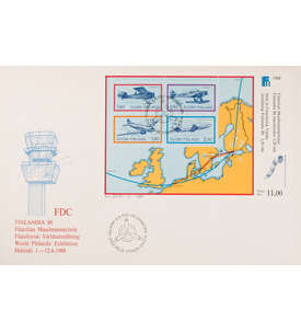 Finnland Block 4 FDC Ersttagsbrief Briefmarkenausstellung Flugzeuge