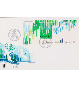 Finnland Block 9 FDC Ersttagsbrief 75 Jahre Unabhngigkeit