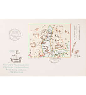 Finnland Block 1 FDC Ersttagsbrief Briefmarkenausstellung Landkarte