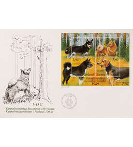 Finnland Block 5 FDC Ersttagsbrief Hunde