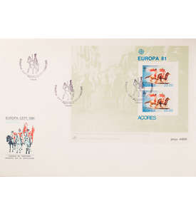 Azoren Block 2 FDC Ersttagsbrief Europa CEPT 1981 Pferde