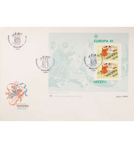 Madeira Block 2 FDC Ersttagsbrief Europa CEPT 1981 Folklore Tanzen