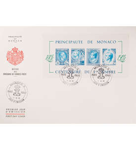 Monaco Block 31 FDC Ersttagsbrief 100 Jahre Briefmarken Frsten