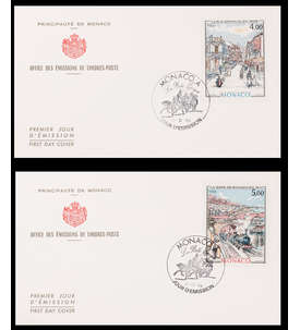 Monaco Nr. 1649-1650 FDC Ersttagsbrief Monte Carlo Monaco Eisenbahn 2 Briefe