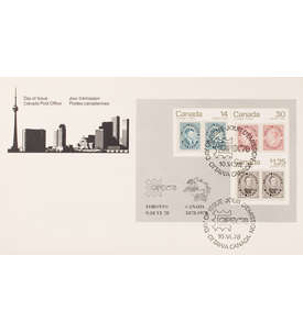  Kanada Block 1 FDC Ersttagsbrief Briefmarkenausstellung Marke auf Marke