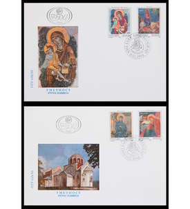 Jugoslawien Nr. 2637-2640 FDC Ersttagsbrief Kunst Ikonen 2 Briefe