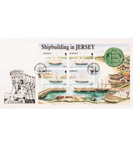 Jersey Block 6 FDC Ersttagsbrief Schiffe