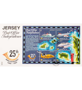 Jersey Block 9 FDC Ersttagsbrief Schiffe Flugzeuge