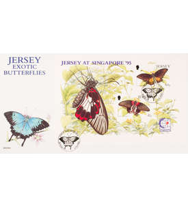 Jersey Block 11 FDC Ersttagsbrief Schmetterlinge