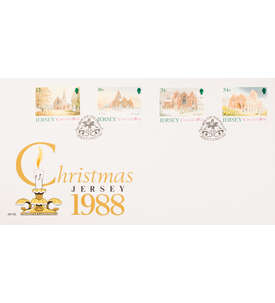 Jersey Nr. 453-456 FDC Ersttagsbrief Weihnachten Kirchen