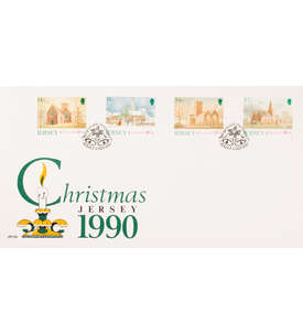 Jersey Nr. 529-532 FDC Ersttagsbrief Weihnachten Kirchen