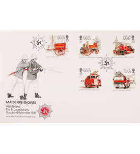 Insel Man Nr. 473-477 FDC Ersttagsbrief Feuerwehr