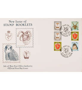 Insel Man Nr. 144,145II,180-81 FDC Ersttagsbrief Tiere 2 Zusammendrucke aus H-Bl.