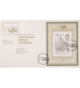 Grobritannien Block 3 FDC Ersttagsbrief Briefmarkenausstellung