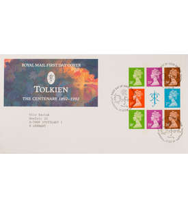 Grobritannien H-Blatt 172 FDC Ersttagsbrief Queen Elisabeth Tolkien